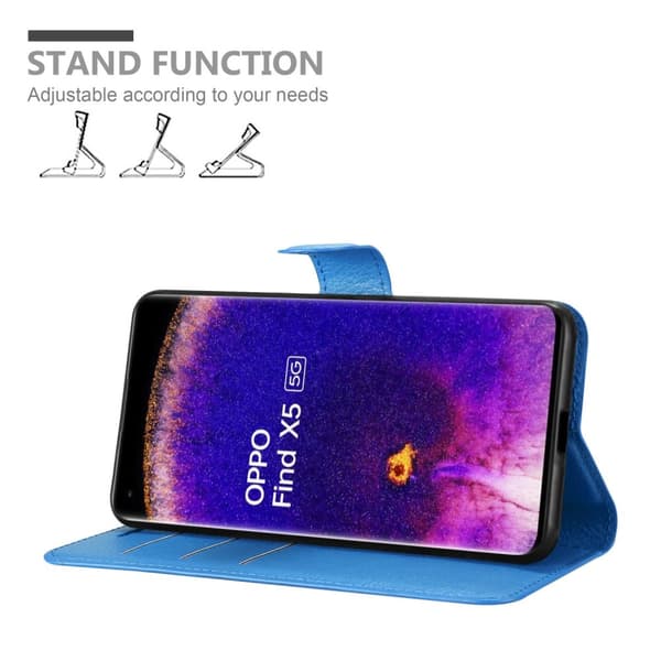 Deksel til Oppo FIND X5 Lommebokdeksel med magnetisk lukking, stativfunksjon og kortlomme