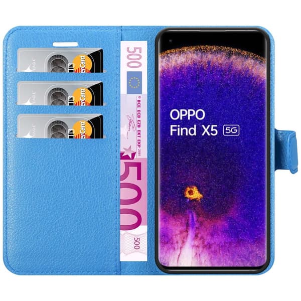 Deksel til Oppo FIND X5 Lommebokdeksel med magnetisk lukking, stativfunksjon og kortlomme