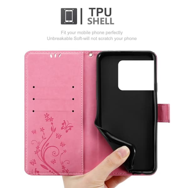 OnePlus 10 PRO 5G Skal Fodral i blomdesign Mobilskydd Case Cover med magnetisk stängning, ståfunktion och kortplatser