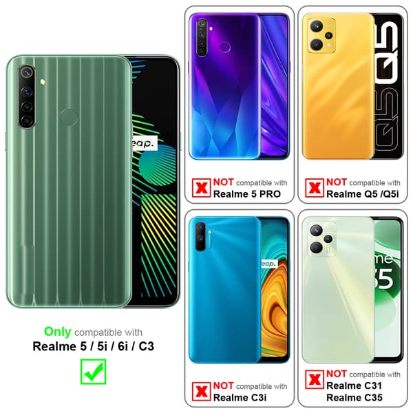 Realme 5 / 5i / 6i / C3 Skal Fodral Case Cover Mobilskydd av flexibelt TPU-silikon