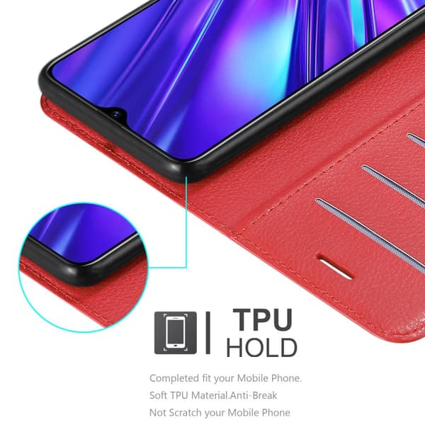 Deksel til Realme 5 / 5i / 6i / C3 Lommebokdeksel med magnetisk lukking, stativfunksjon og kortlomme