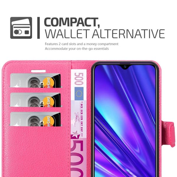 Deksel til Realme 5 / 5i / 6i / C3 Lommebokdeksel med magnetisk lukking, stativfunksjon og kortlomme
