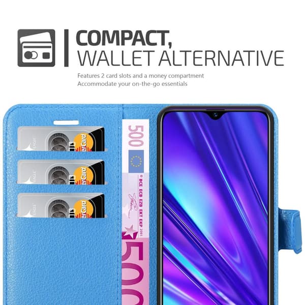 Deksel til Realme 5 / 5i / 6i / C3 Lommebokdeksel med magnetisk lukking, stativfunksjon og kortlomme
