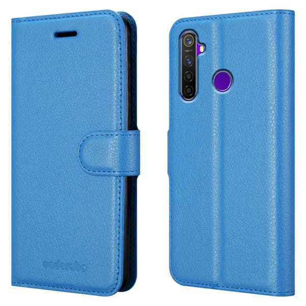 Deksel til Realme 5 / 5i / 6i / C3 Lommebokdeksel med magnetisk lukking, stativfunksjon og kortlomme