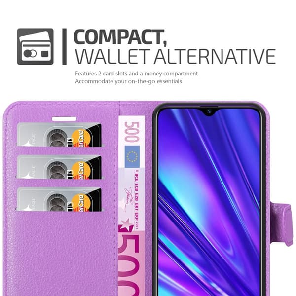 Deksel til Realme 5 / 5i / 6i / C3 Lommebokdeksel med magnetisk lukking, stativfunksjon og kortlomme