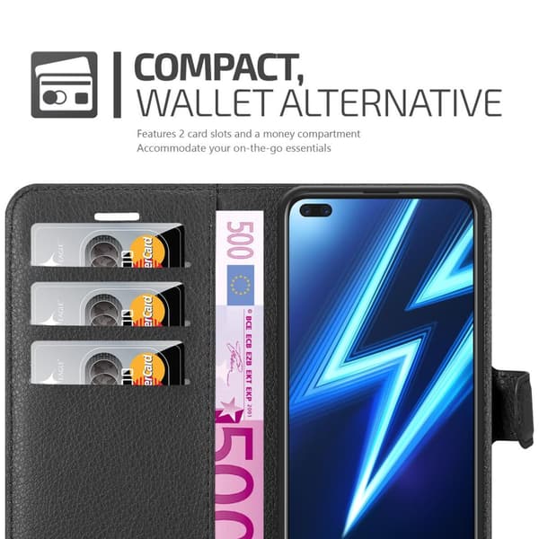 Realme 6 PRO Suojakotelo Lompakkokotelo Matkapuhelinkotelo Suojakuori jossa magneettisuljenta, jalusta-toiminto ja korttitasku