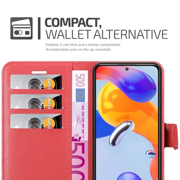 Xiaomi RedMi NOTE 11 PRO 4G / 5G Suojakotelo Lompakkokotelo Matkapuhelinkotelo Suojakuori jossa magneettisuljenta, jalusta-toiminto ja korttitasku
