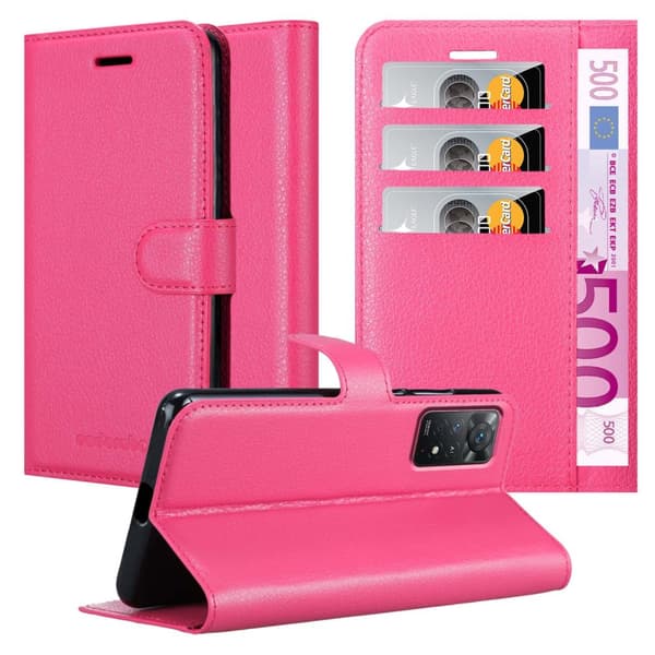 Xiaomi RedMi NOTE 11 PRO 4G / 5G Plånboksfodral Fodral Skal Case med magnetisk stängning, ståfunktion och kortplats KIRSKY ROSA