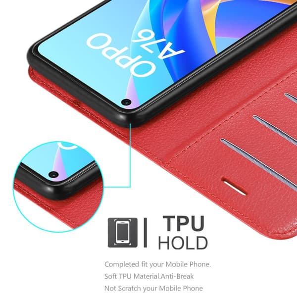 Oppo A36 / A76 / A96 4G / K10 4G / Realme 9i Plånboksfodral Fodral Skal Case med magnetisk stängning, ståfunktion och kortplats