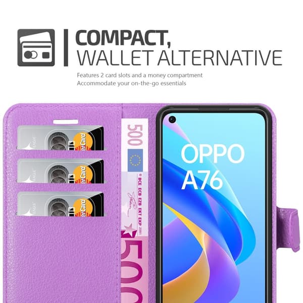 Oppo A36 / A76 / A96 4G / K10 4G / Realme 9i Plånboksfodral Fodral Skal Case med magnetisk stängning, ståfunktion och kortplats