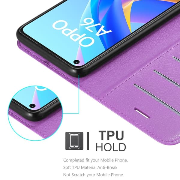 Oppo A36 / A76 / A96 4G / K10 4G / Realme 9i Suojakotelo Lompakkokotelo Matkapuhelinkotelo Suojakuori jossa magneettisuljenta, jalusta-toiminto ja