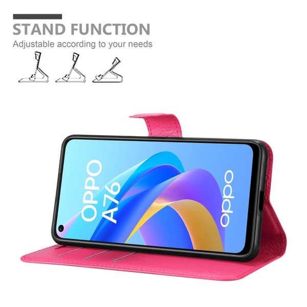 Oppo A36 / A76 / A96 4G / K10 4G / Realme 9i Suojakotelo Lompakkokotelo Matkapuhelinkotelo Suojakuori jossa magneettisuljenta, jalusta-toiminto ja