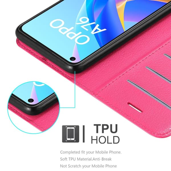 Oppo A36 / A76 / A96 4G / K10 4G / Realme 9i Suojakotelo Lompakkokotelo Matkapuhelinkotelo Suojakuori jossa magneettisuljenta, jalusta-toiminto ja