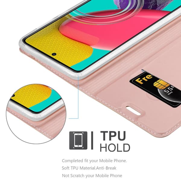Deksel til Samsung Galaxy M53 5G Lommebokdeksel med magnetisk lukking, stativfunksjon og kortlomme