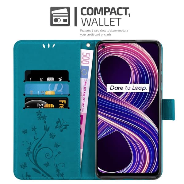 Realme 8 5G / V13 / Q3 / Q3i / Narzo 30 5G Pungetui Cover Blomster ()