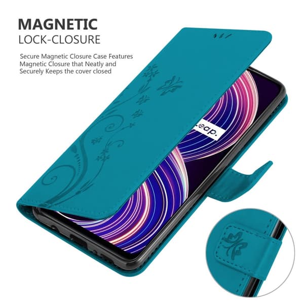 Realme 8 5G / V13 / Q3 / Q3i / Narzo 30 5G Pungetui Cover Blomster ()