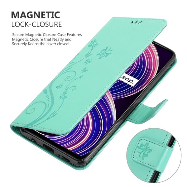 Realme 8 5G / V13 / Q3 / Q3i / Narzo 30 5G Pungetui Cover Blomster ()