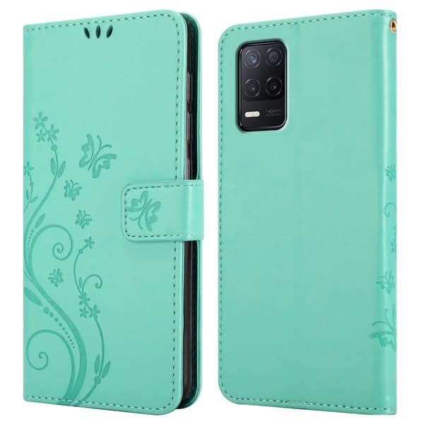 Realme 8 5G / V13 / Q3 / Q3i / Narzo 30 5G Pungetui Cover Blomster ()