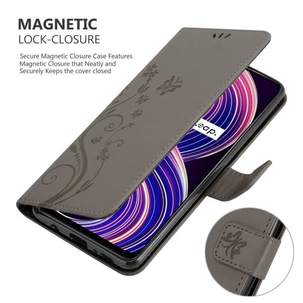 Realme 8 5G / V13 / Q3 / Q3i / Narzo 30 5G Pungetui Cover Blomster ()