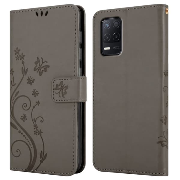 Realme 8 5G / V13 / Q3 / Q3i / Narzo 30 5G Pungetui Cover Blomster ()