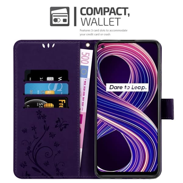 Realme 8 5G / V13 / Q3 / Q3i / Narzo 30 5G Pungetui Cover Blomster ()
