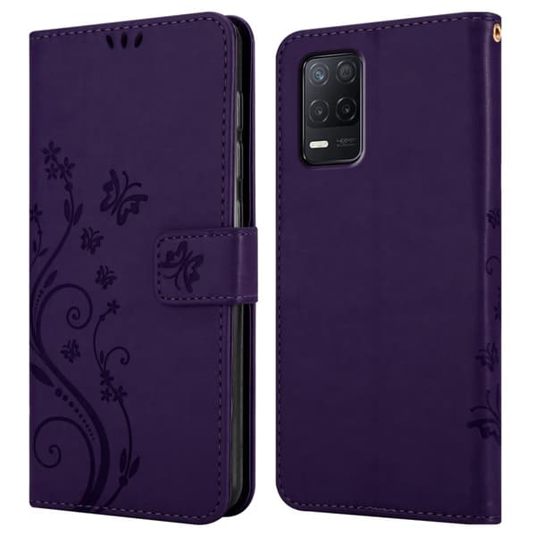 Realme 8 5G / V13 / Q3 / Q3i / Narzo 30 5G Pungetui Cover Blomster ()