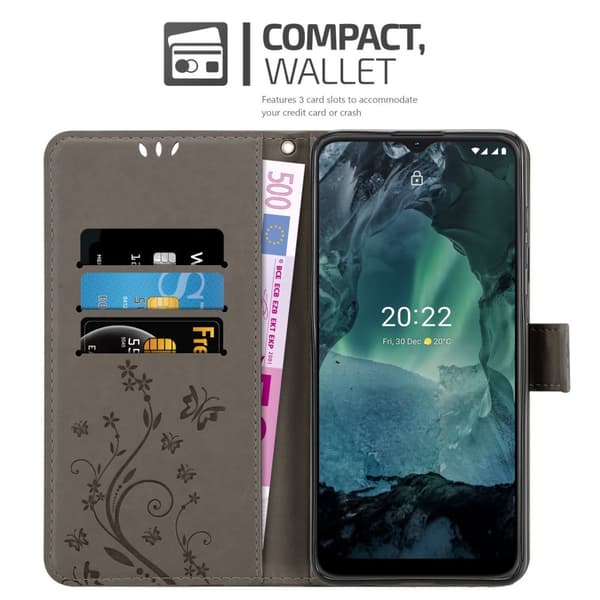 Nokia G11 / G21 Skal Fodral i blomdesign Mobilskydd Case Cover med magnetisk stängning, ståfunktion och kortplatser