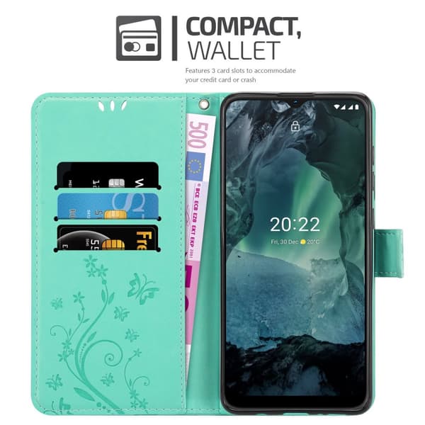 Nokia G11 / G21 Skal Fodral i blomdesign Mobilskydd Case Cover med magnetisk stängning, ståfunktion och kortplatser