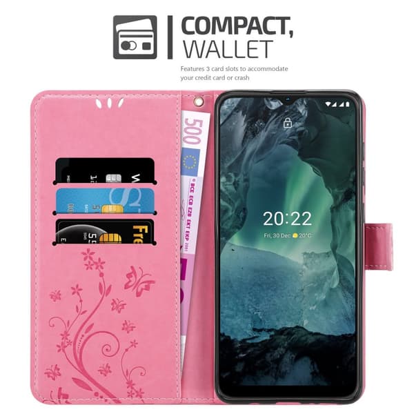Nokia G11 / G21 Skal Fodral i blomdesign Mobilskydd Case Cover med magnetisk stängning, ståfunktion och kortplatser