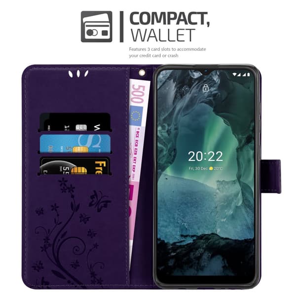 Nokia G11 / G21 Skal Fodral i blomdesign Mobilskydd Case Cover med magnetisk stängning, ståfunktion och kortplatser