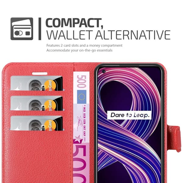 Realme 8 5G / V13 / Q3 / Q3i / Narzo 30 5G Plånboksfodral Fodral Skal Case med magnetisk stängning, ståfunktion och kortplats