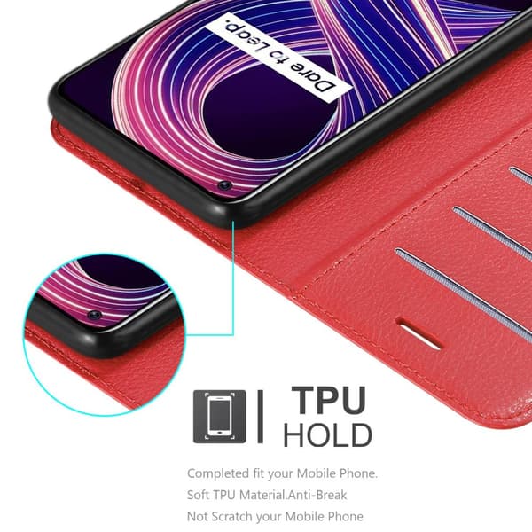 Realme 8 5G / V13 / Q3 / Q3i / Narzo 30 5G Plånboksfodral Fodral Skal Case med magnetisk stängning, ståfunktion och kortplats