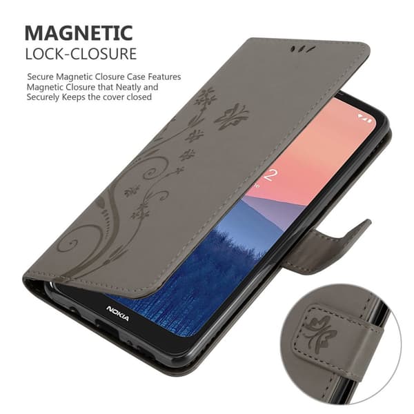 Nokia C21 Suojakotelo Suojakuori Lompakkokotelo Matkapuhelinkotelo Kukat jossa on magneettisuljenta, jalusta-toiminto ja korttipaikat