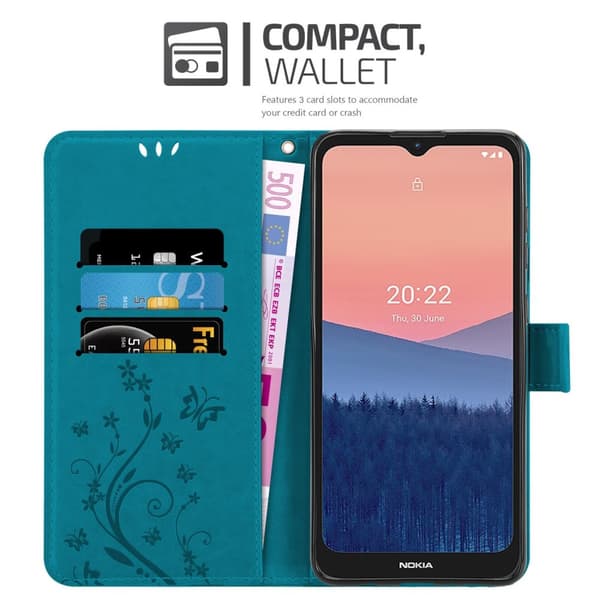 Nokia C21 Pungetui Cover Blomster ()