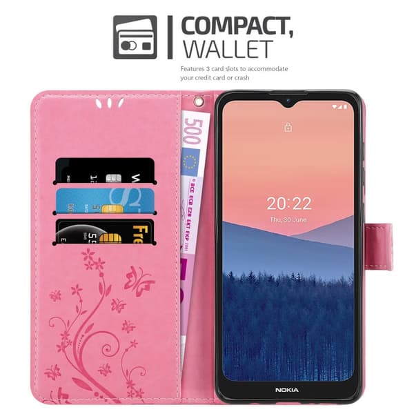 Nokia C21 Pungetui Cover Blomster ()