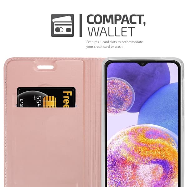 Samsung Galaxy A23 4G / 5G Suojakotelo Suojakuori Lompakkokotelo Matkapuhelinkotelo jossa magneettisuljenta, jalusta-toiminto ja korttitasku