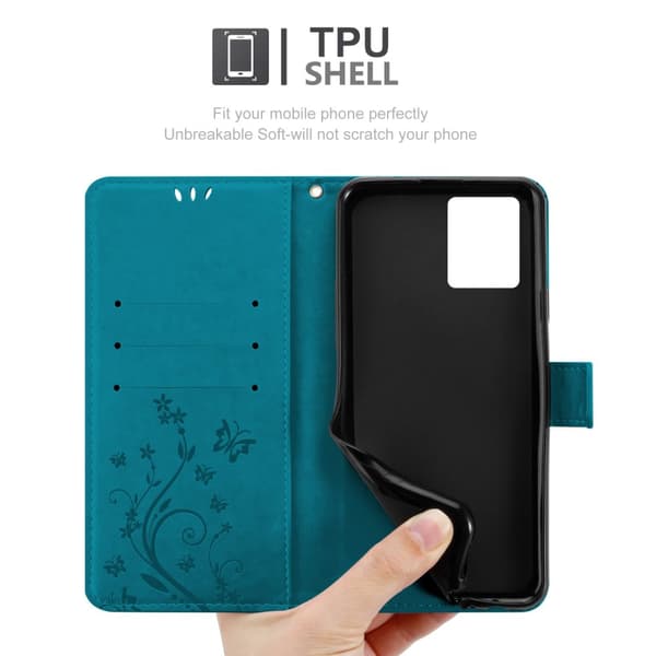 Realme 8 4G / 8 PRO Skal Fodral i blomdesign Mobilskydd Case Cover med magnetisk stängning, ståfunktion och kortplatser