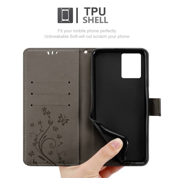 Realme 8 4G / 8 PRO Skal Fodral i blomdesign Mobilskydd Case Cover med magnetisk stängning, ståfunktion och kortplatser