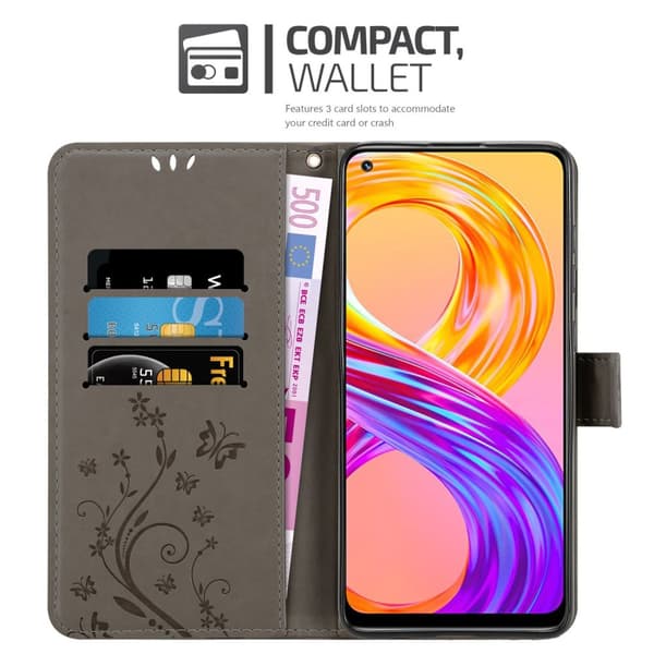 Realme 8 4G / 8 PRO Pungetui Cover Blomster ()