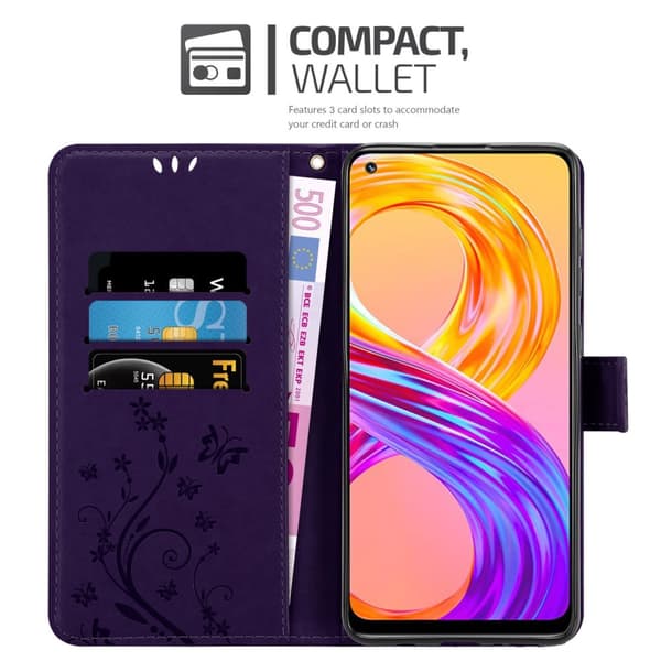 Realme 8 4G / 8 PRO Pungetui Cover Blomster ()