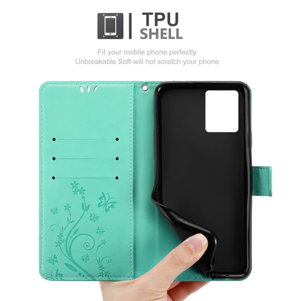 Realme 8 4G / 8 PRO Skal Fodral i blomdesign Mobilskydd Case Cover med magnetisk stängning, ståfunktion och kortplatser
