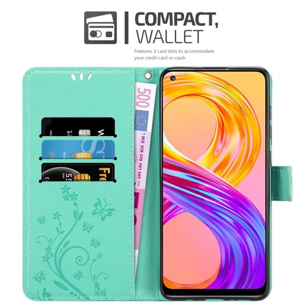 Realme 8 4G / 8 PRO Pungetui Cover Blomster ()