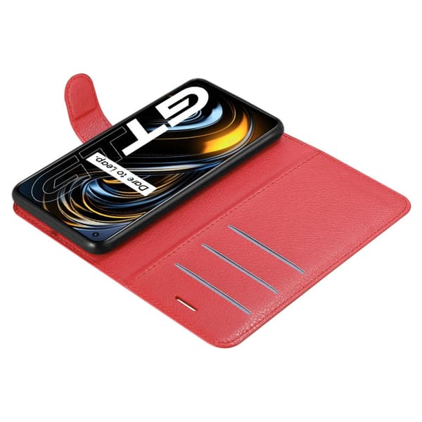 Realme GT / GT Neo 2T / Q3 PRO Suojakotelo Lompakkokotelo Matkapuhelinkotelo Suojakuori jossa magneettisuljenta, jalusta-toiminto ja korttitasku
