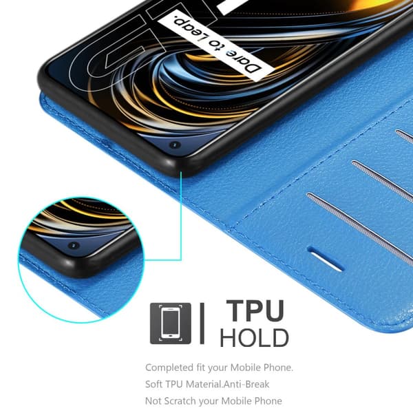 Realme GT / GT Neo 2T / Q3 PRO Suojakotelo Lompakkokotelo Matkapuhelinkotelo Suojakuori jossa magneettisuljenta, jalusta-toiminto ja korttitasku