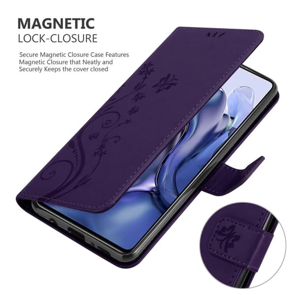Xiaomi 11T / 11T PRO Suojakotelo Suojakuori Lompakkokotelo Matkapuhelinkotelo Kukat jossa on magneettisuljenta, jalusta-toiminto ja korttipaikat