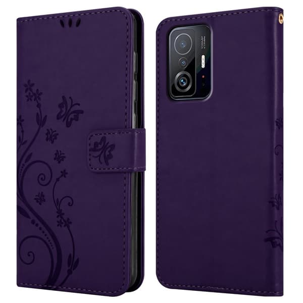 Xiaomi 11T / 11T PRO Skal Fodral i blomdesign Mobilskydd Case Cover med magnetisk stängning, ståfunktion och kortplatser