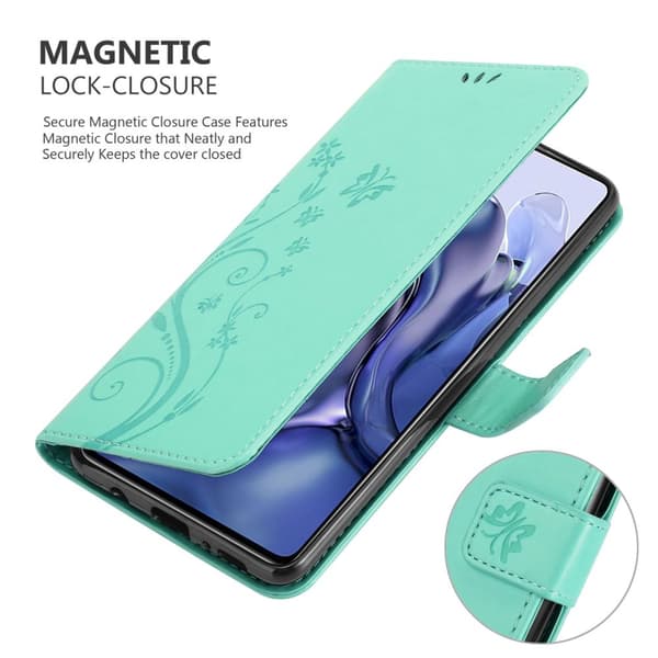 Xiaomi 11T / 11T PRO Suojakotelo Suojakuori Lompakkokotelo Matkapuhelinkotelo Kukat jossa on magneettisuljenta, jalusta-toiminto ja korttipaikat