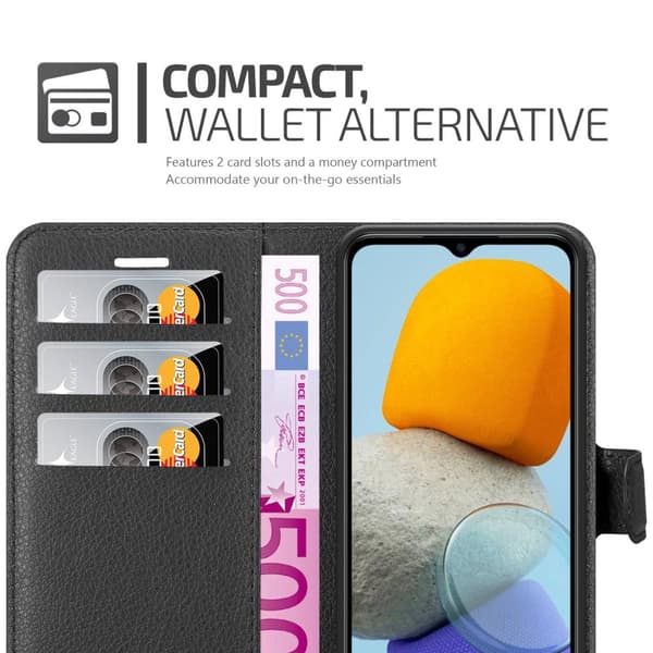 Samsung Galaxy M23 5G Suojakotelo Lompakkokotelo Matkapuhelinkotelo Suojakuori jossa magneettisuljenta, jalusta-toiminto ja korttitasku