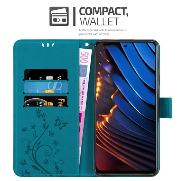 Xiaomi POCO X3 GT Suojakotelo Suojakuori Lompakkokotelo Matkapuhelinkotelo Kukat jossa on magneettisuljenta, jalusta-toiminto ja korttipaikat