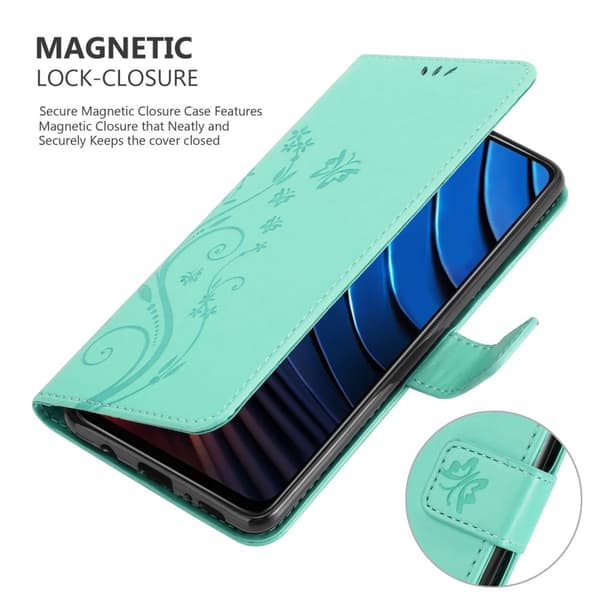 Xiaomi POCO X3 GT Suojakotelo Suojakuori Lompakkokotelo Matkapuhelinkotelo Kukat jossa on magneettisuljenta, jalusta-toiminto ja korttipaikat